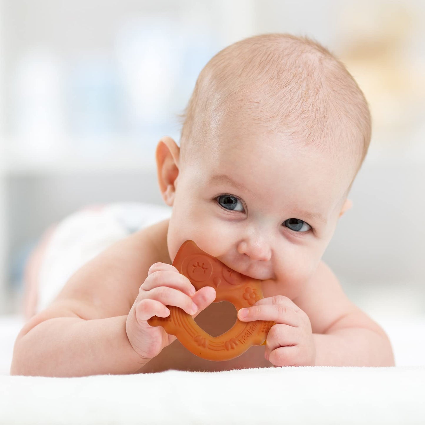 Haakaa Silicone Owl Teether,Food-Grade Smiling Teething Toy For Infants, Soft Chew Toys For Babies, Bpa Free, Toy For 3 Months+