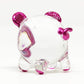 Sansukjai Pig Miniature Figurines Animals Hand Painted Blown Glass Art Collectible Gift Decorate, V1 (Clear Pink Pearl)