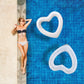 Blublu Park 2 Pcs Inflatable Heart Pool Float, 47.3 X 39.4 Inch Sweet Love Swim Rings Float Loungers Tube For Summer Water Fun B