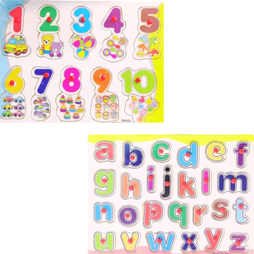 Pluspoint Abc+123 Educational Learning Wooden Peg Puzzle Fortoddlers My First Alphabet Number Shape Matching Preschool Teaching 