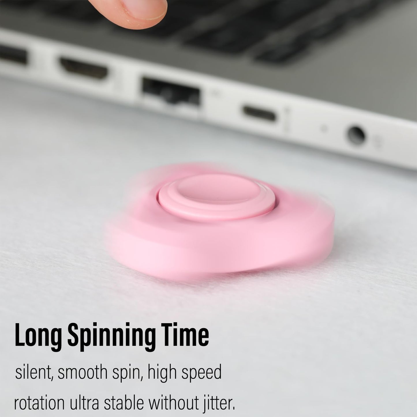 FREELOVE Metal Fidget Spinner for mature-themeds  Stainless Steel Heavy Spinning Toys  Small Mini Fox Hand Gyro  Bearing enhanced Long High Spin Fidget Block  Ceramic Plated Pink