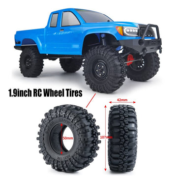 RCLIONS 4PCS 1.9inch RC Crawler Tires Rubber Wheel Tyre 110mm/4.3'' with Foam Insert for 1/10th AXIAL SCX10,TRX4,SCX10 II,D90,D1