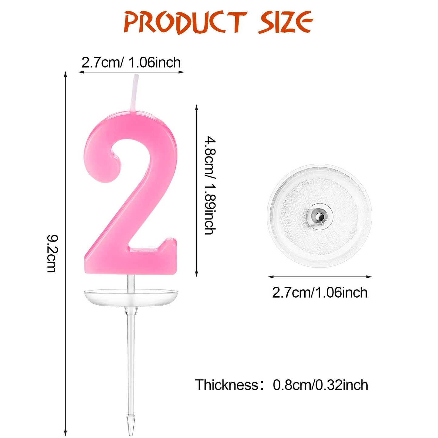 BBTO 12 Pcs Birthday Number Candle Cake Numeral Candles Christmas New Year Rainbow 0 - 9 Cake Topper Decoration for Birthday, Pa