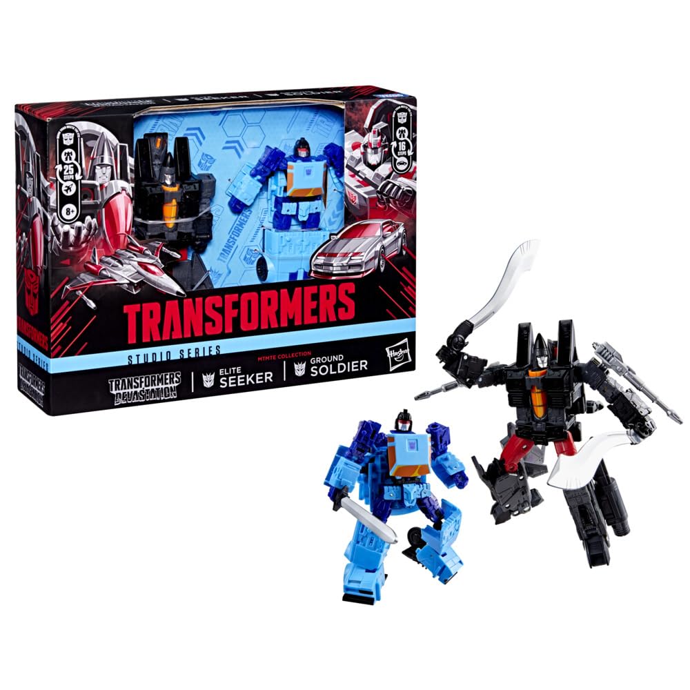 Transformers Studio Series MTMTE Collection  Ground Soldier and advanced Seeker 2-Pack  Devastation Game Edition  4.5 and 6.5 Inch Action Figures