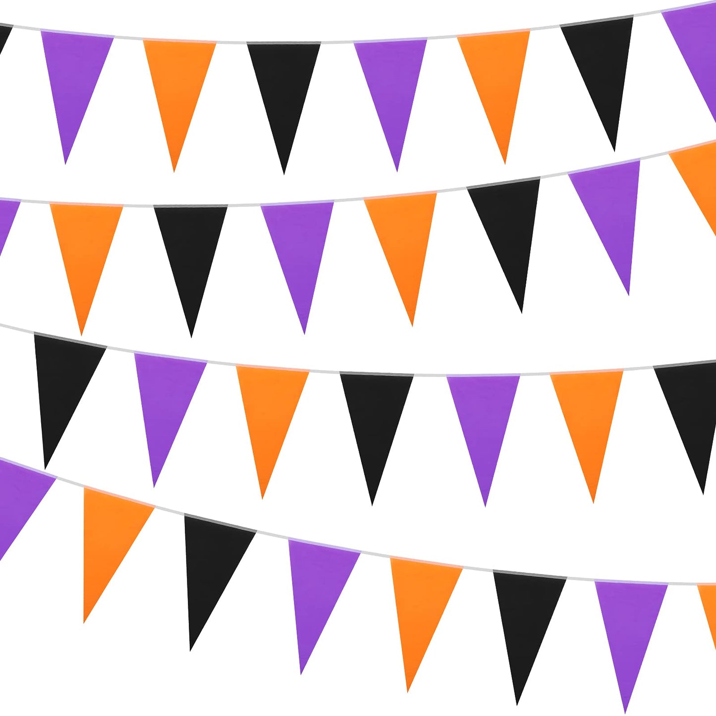 10 Pieces 328 ft Halloween Pennant Banner Flags Black Purple Orange Triangle Flag Banner Halloween Bunting Halloween Party Hangi