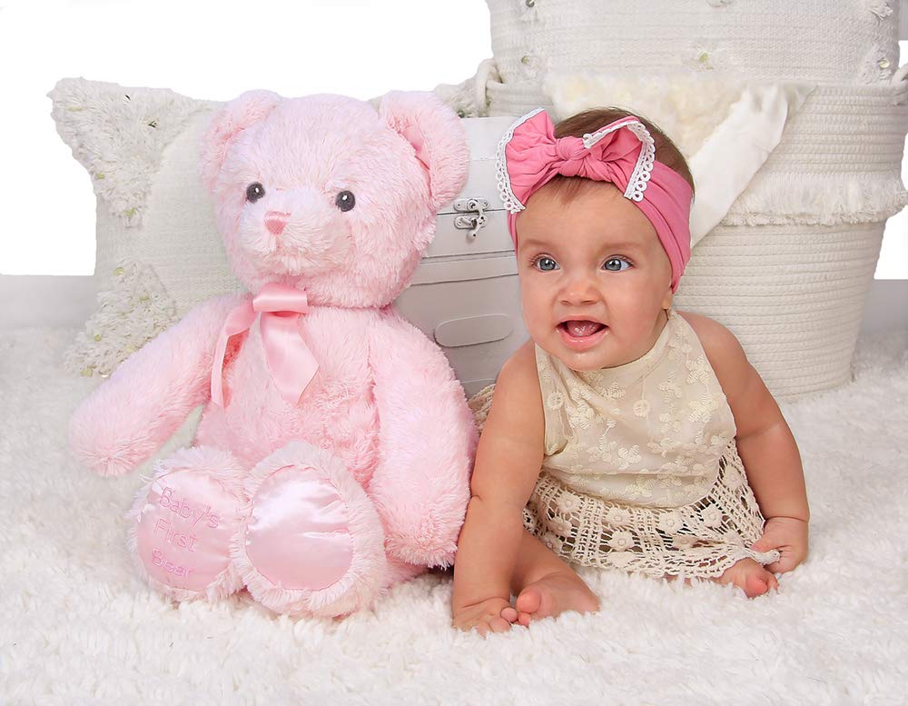 Bearington Large Pink Teddy Bear Plush, 18 Inch Stuffed Animal For Girls