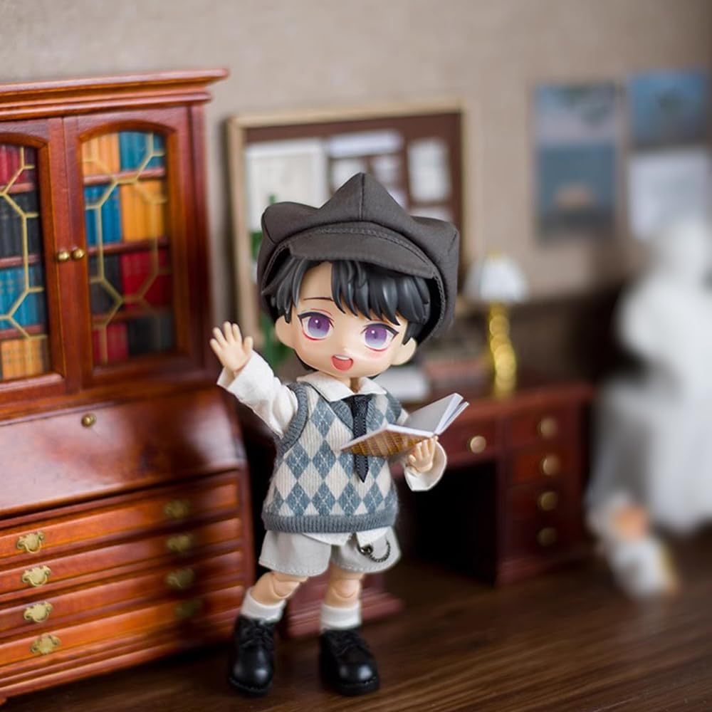 Niannyyhouse School Uniform Outfit For Ob11 1/12 Bjd Doll 4.3 Inches (11 Cm) Body (A-2)