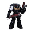 Joytoy Warhammer 40K Genuine License 1:18 Action Figure, Space Marines Black Templars Outriders Brother Valtus, 4.96 Inch Collec