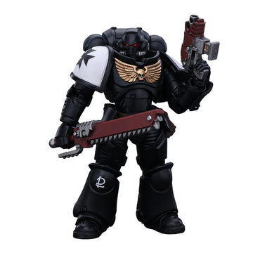 Joytoy Warhammer 40K Genuine License 1:18 Action Figure, Space Marines Black Templars Outriders Brother Valtus, 4.96 Inch Collec