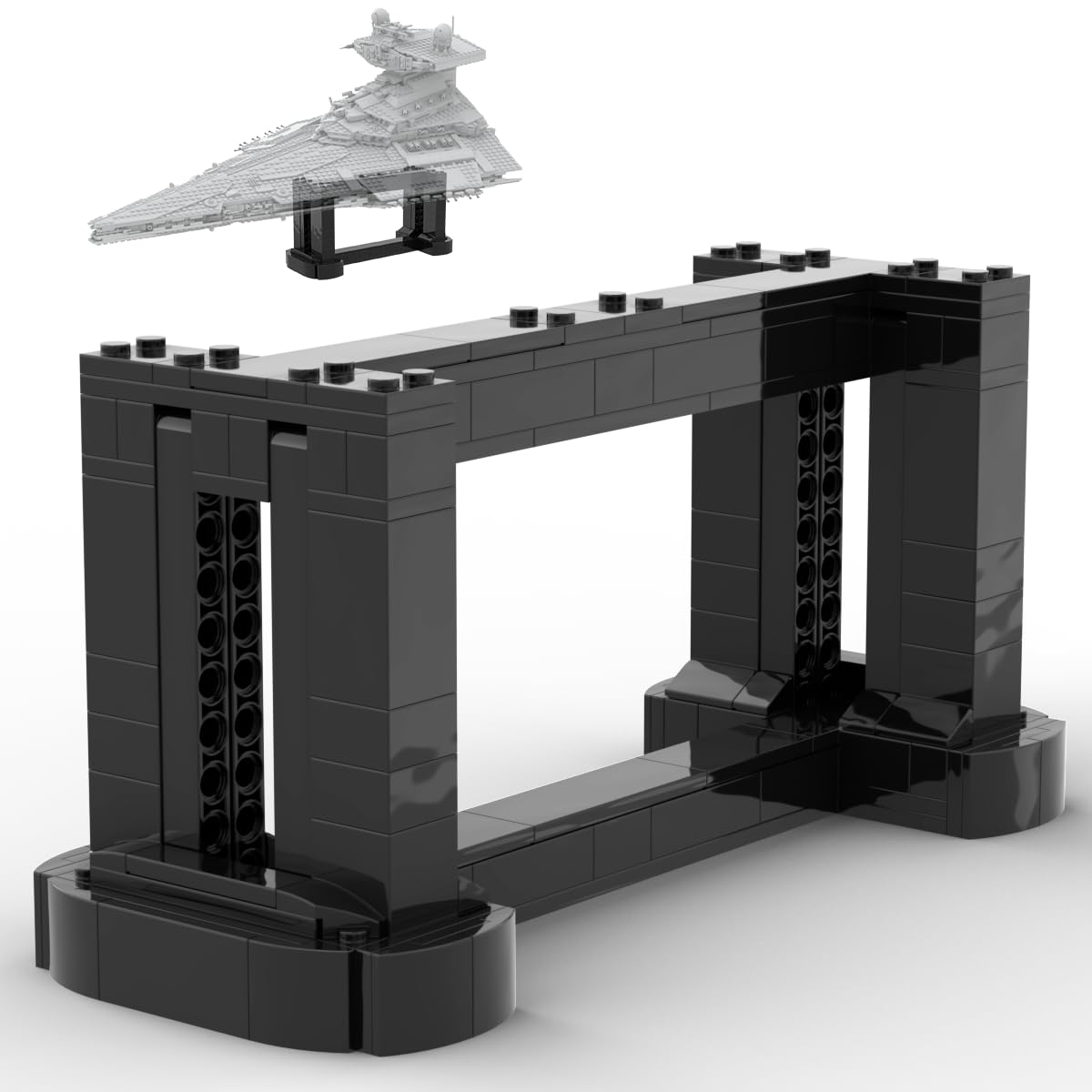Mocellence Display Stand for Lego Imperial Star Destroyer 75394  Stable Display Bracket Building Block Set with Clear Instruction for Fans  mature-themed and Kids 3 Up - 1 Pack