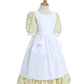 Nuoqi Colonial Costume Girls, Yellow Prairie Dress Girls Pioneer Dress Costume With Apron 4-5