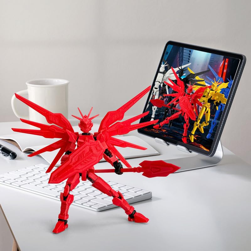 SGYYSG T13 Action Figure Already Assembled - 3D Printed Robot 13 with Interchangeable Hands &   Fully Articulated Joints for Dynamic Play & Display (Red)