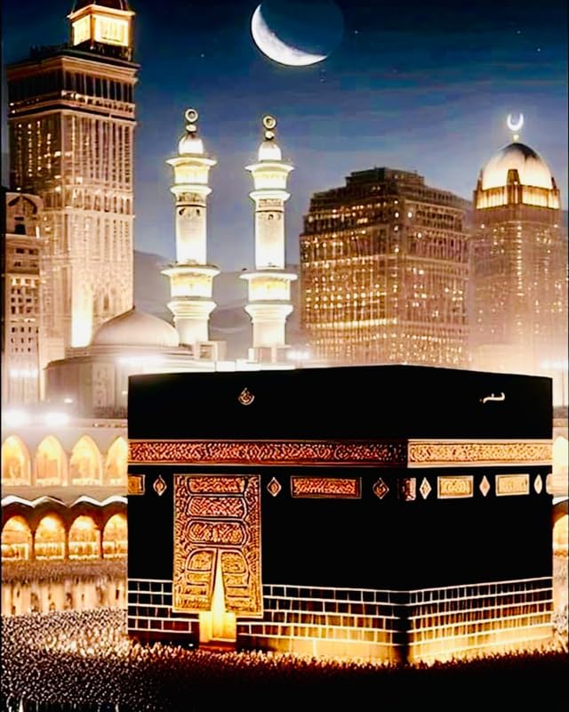 Tulip N Turtle Kaaba Dream Diy Acrylic Paint By Number Kit For Adults Beginner Canvas Painting By Number Acrylic Painting. Wall 