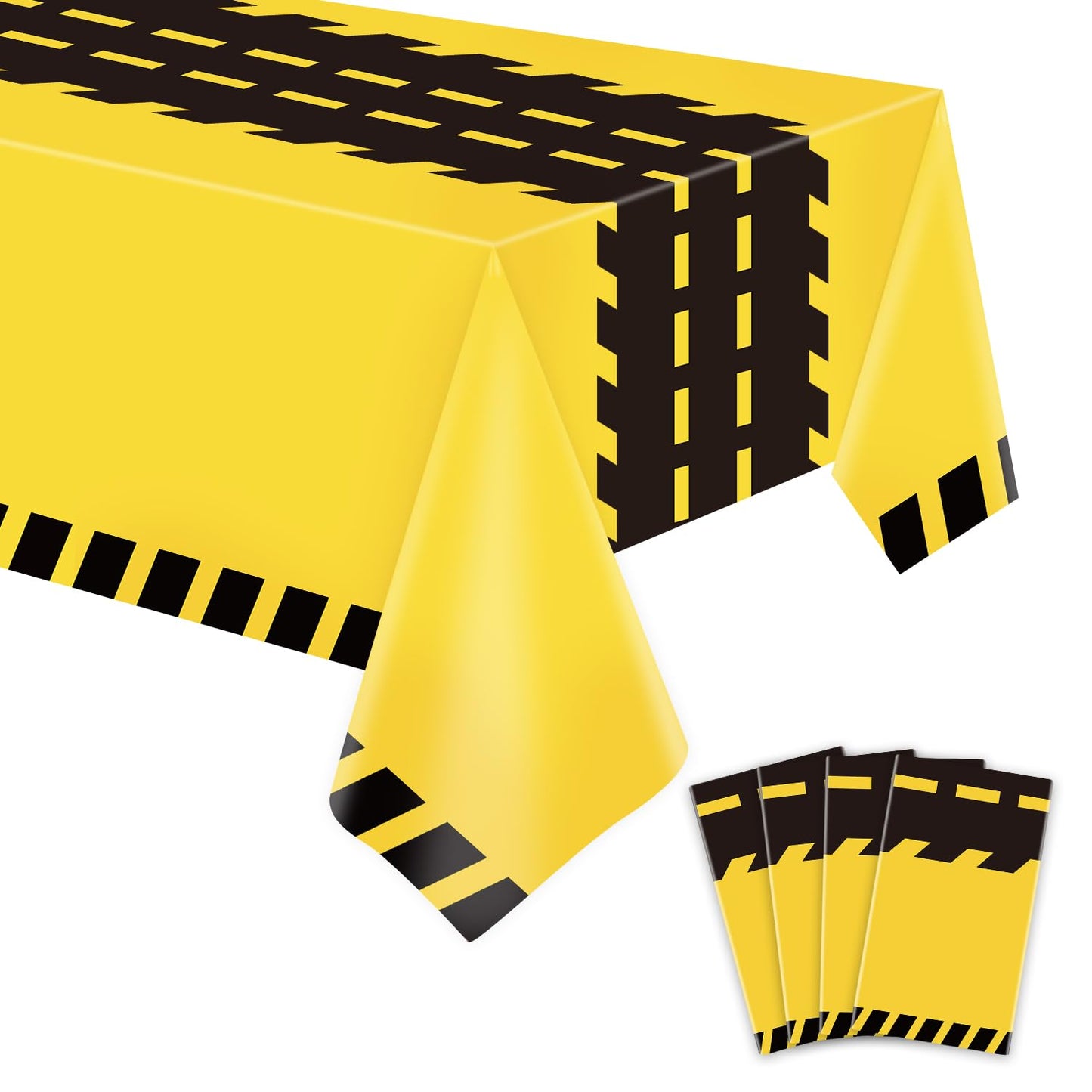 Dvaorc 4 Pack Construction Party Tablecloths Rectangle Construction Table Covers Dump Truck Birthday Table Cloth For Kids Boys B