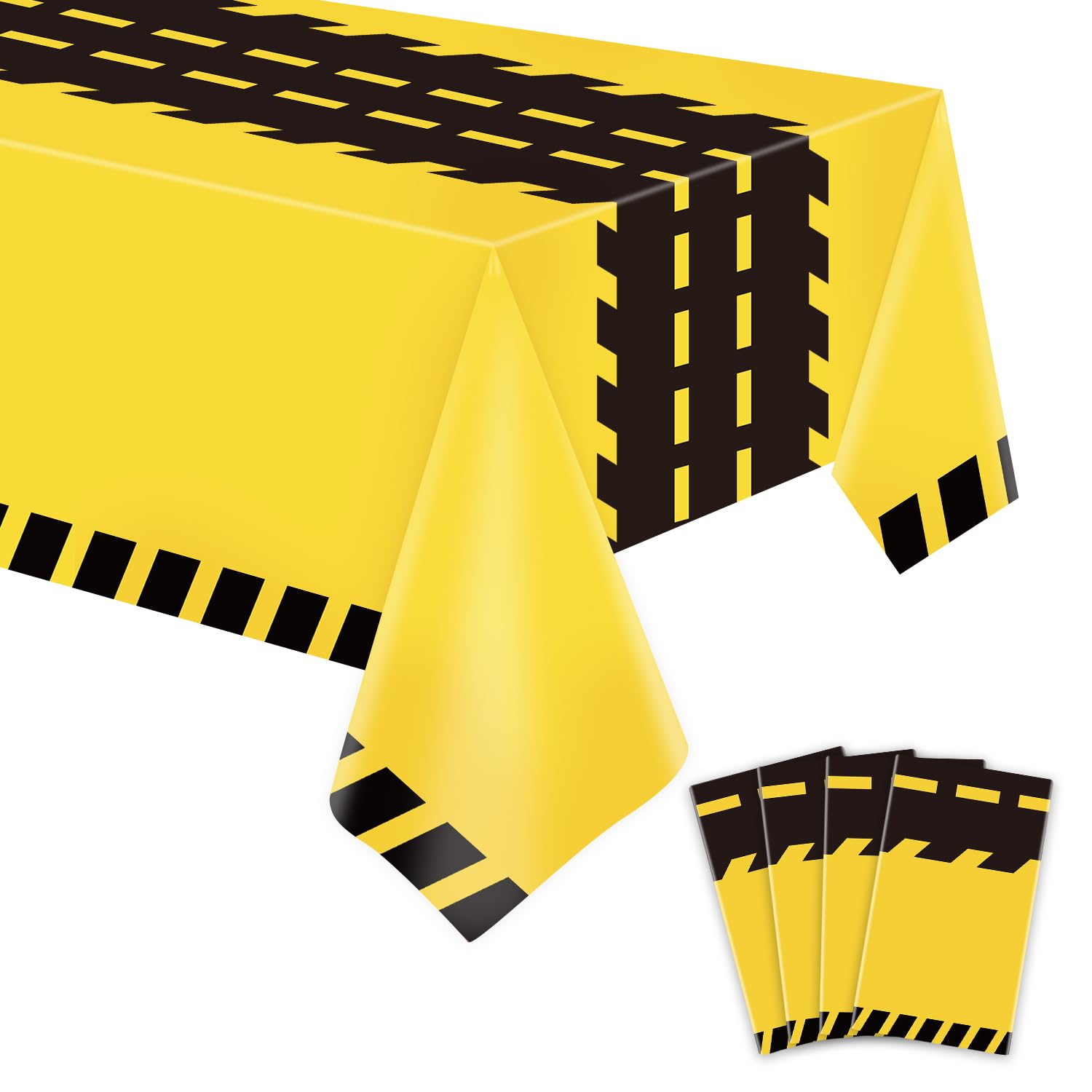 Dvaorc 4 Pack Construction Party Tablecloths Rectangle Construction Table Covers Dump Truck Birthday Table Cloth For Kids Boys B