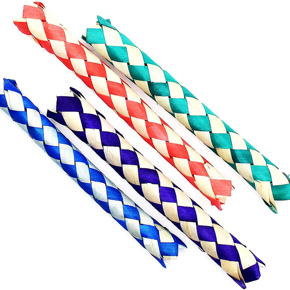 The Dreidel Company Classic Finger Traps, Chinese Bamboo Toys, Assorted Colors, 5'' Inches (72-Pack)