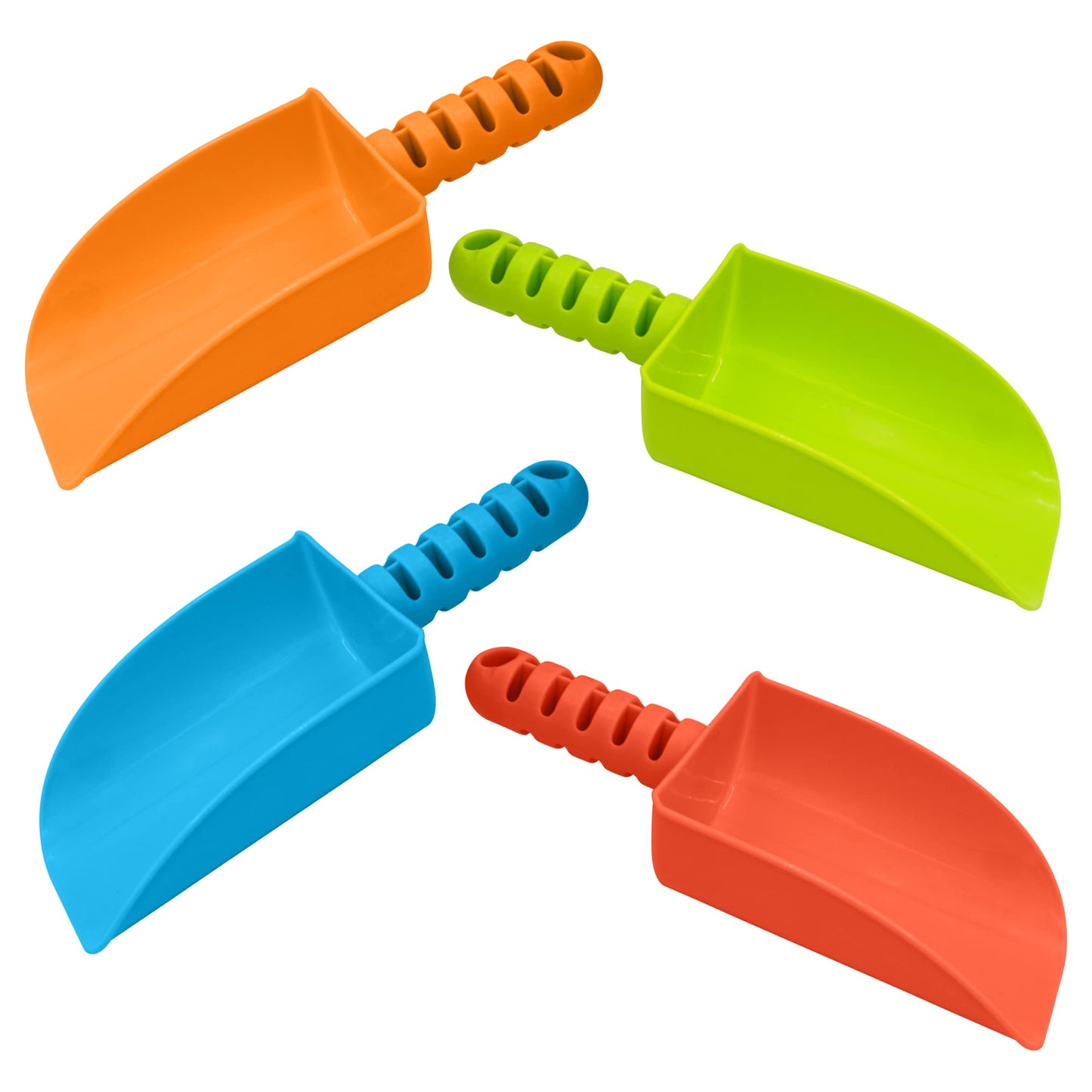 4E's Novelty 4 Pack Beach Shovels 8 Inch, Heavy Duty Plastic Sand Shovel for Kids, - Great for Sandbox Shovels, Planting Shovels