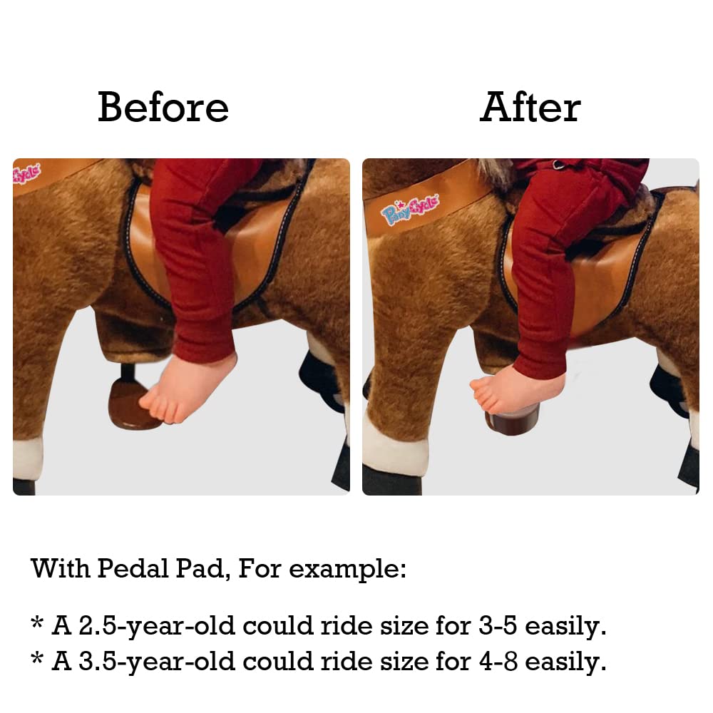 PonyCycle Riding Horse Toy with Brake, Sound & Pedal Pad Classic Model U Mechanical Pony Brown Giddy up Pony Plush Walking Anima