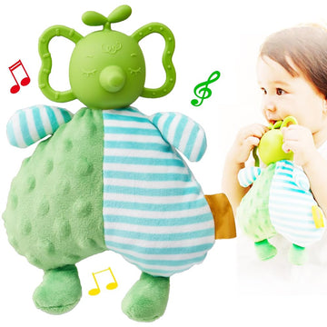 2 In 1 Baby Rattles & Plush Rings, Newborn Teething Toys For 0-3-6-12 Months,Infant Chew Toys,Baby Montessori Toy Plush Animal G