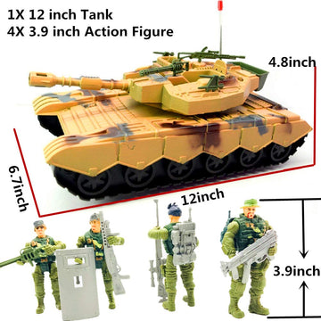 Fycooler advanced Force protective coveringed Military Tank- Vehicle Playset with Action Figure and Realistic Accessories Military Toy Set for Kids Indoor Outdoor Play Birthday Gift
