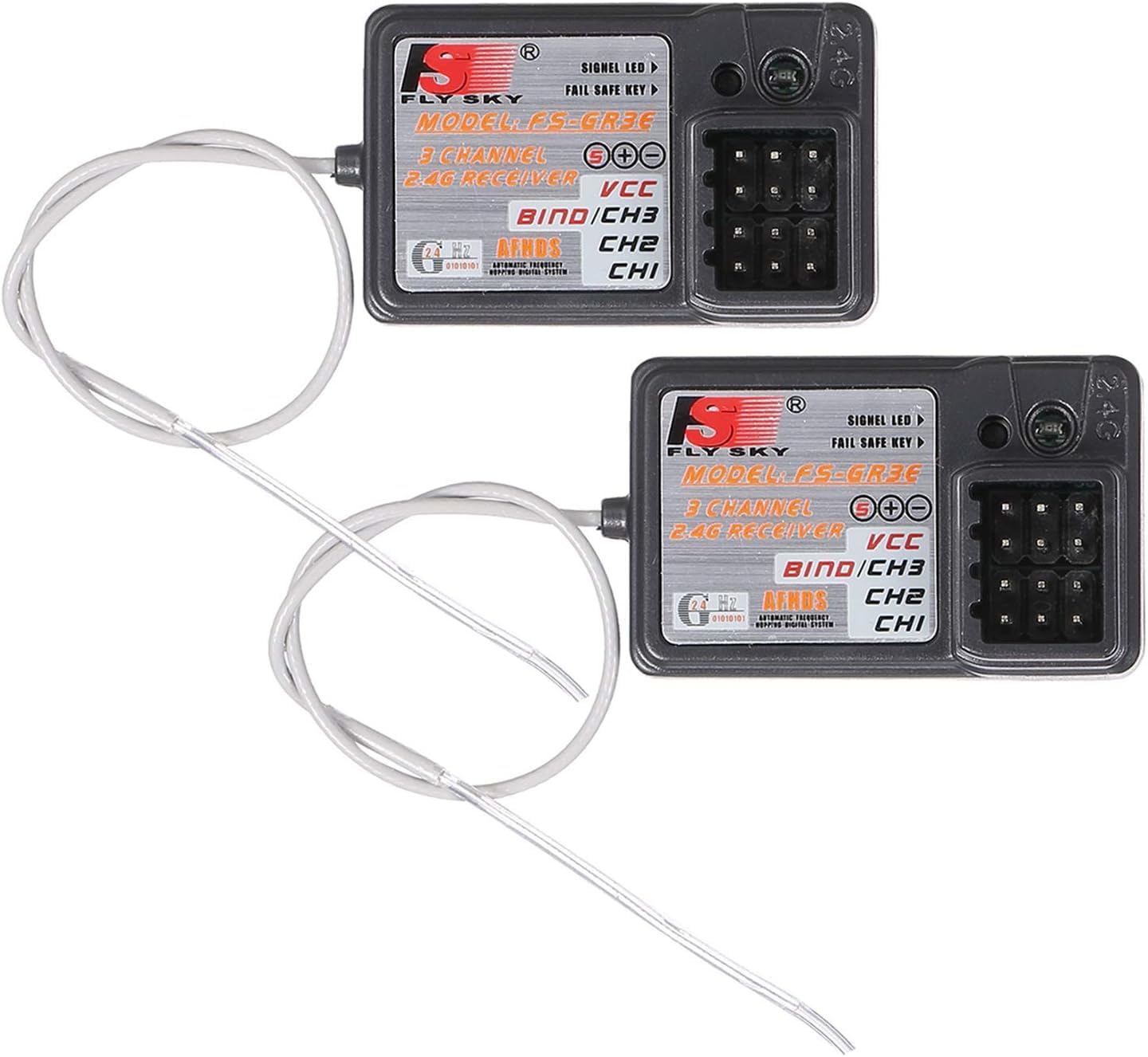 Globact Flysky Fs-Gr3E Afhds Long Range 2.4G 3Ch Receiver For Fs-Gt2 Fs-Gt2B Fs-Gt3B Fs-Gt3C Fz-It4S Transmitter Rc Car Boat (2