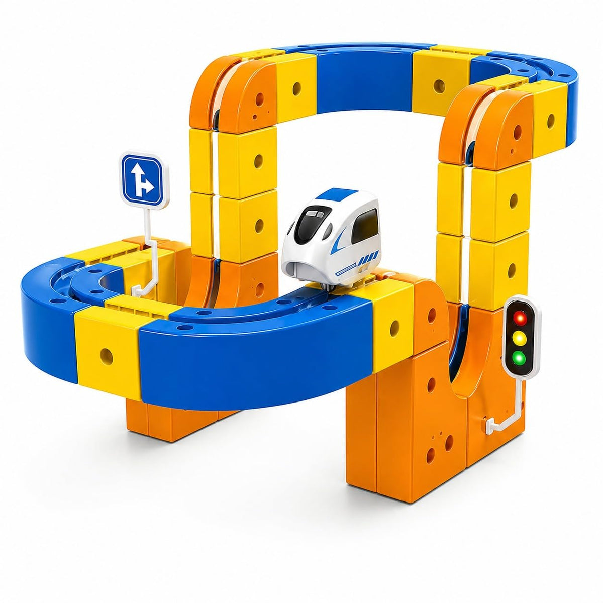 Magnetic Building Block Track Car Set