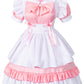 Girl Sweet Kawaii Costume Dress Anime French Maid Cosplay Furry Cat Ear Gloves Socks Set(Pink 3Xl)