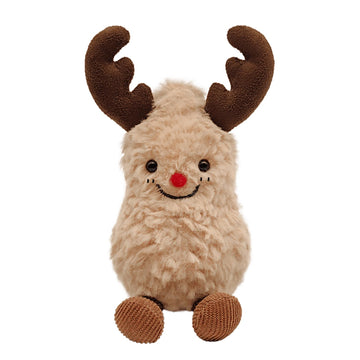 MUALML Cute Peanut Plush Toy, 6'' Soft Reindeer Peanut Stuffed Animal Funny Food Plushies with Legs, Adorable Smile Peanut Birth