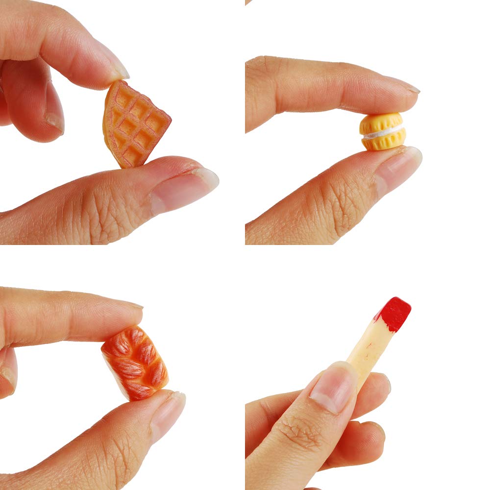 NWFashion 112PCS Miniature Decor Dessert Pastry Toy Food Cake Topper Scrapbooking Shoe Decoration Charms(Bread)