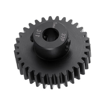 BRKRC Steel 32P 5mm Pinion Gear 25T 26T 28T 29T 30T 31T 32T 33T 34T 35T 36T 37T 38T Motor Gears for 1/10 1/8 RC Car Parts (31T)