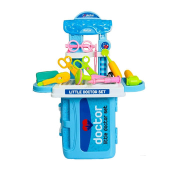 SID MAGIC 4in1 Kids Pretend Play Toy Set  Kitchen, Doctor, Makeup & Shopping Market with Accessories Portable Suitcase Design