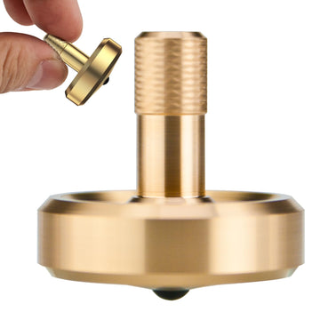 Djuiinostar Premium Spinning Top: Lengthened Stem, Easy To Twirl, High Performance (Br 13+, Avg 5-8), Cnc Machined Brass, Great Time Killer, Edc Fidget Toy Dst-820