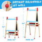 Wood City Easel For Kids, Adjustable Standing Art Easel With Painting Accessories Wooden Chalkboard & Magnetic Whiteboard & Painting Paper Stand, Toddler Art Set Easel For Toddlers 2-12 Year Olds