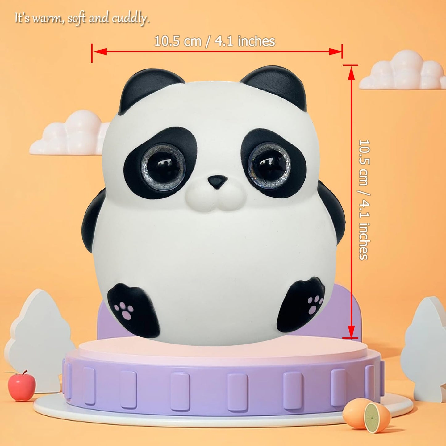 Funnysquee Cute Fat Panda Squishies Big Eyes Animal Toy Birthday Gift For Kids,Kawaii Stress Relief Squishie Toy