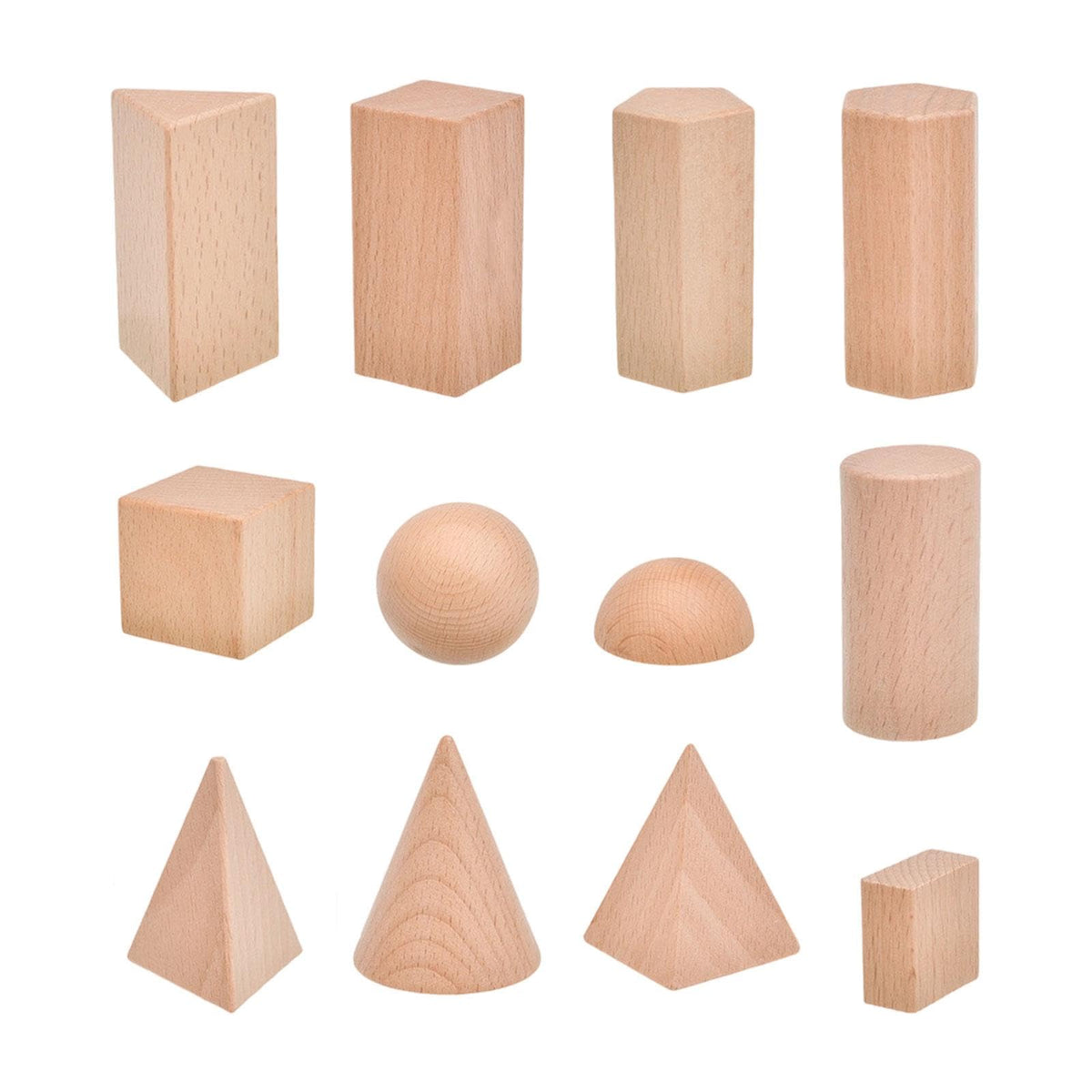 STYLEHEAVEN 12Pcs 3D Shapes Geometric Solids Math Game Blocks for Children Birthday Gift