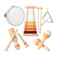 Ujeavette 6 Pieces Baby Musical Instruments Set Tambourine Xylophone Toy For Kids Gift