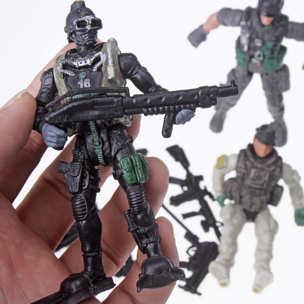 Haptime Military Action Figure Play Set For Kids - Army Men Soldiers Toys For Boys And Girls Ages 3-9 (Swat Team Edition)