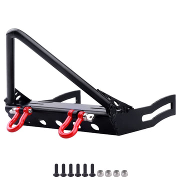 Crazyhobby Metal Rc Crawler Front Bumper With Winch Mount Shackles For Axial Scx10 & Scx10 Ii Redcat Gen7 Gen 8 Upgrades (Type B