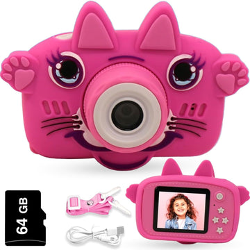 Gkidz Kids Camera For Boys & Girls Toy Camera Age 3-12 Years Old Young Photographers With 64Gb Sd Card, Hanging Belt & Durable Silicone Case Ideal Gift For Kids | Camera For Kids | Toddler Camera
