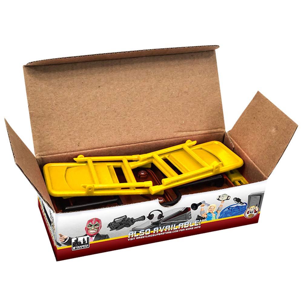 Ultimate Ladder, Table & Chairs Yellow Playset For Wrestling Action Figures