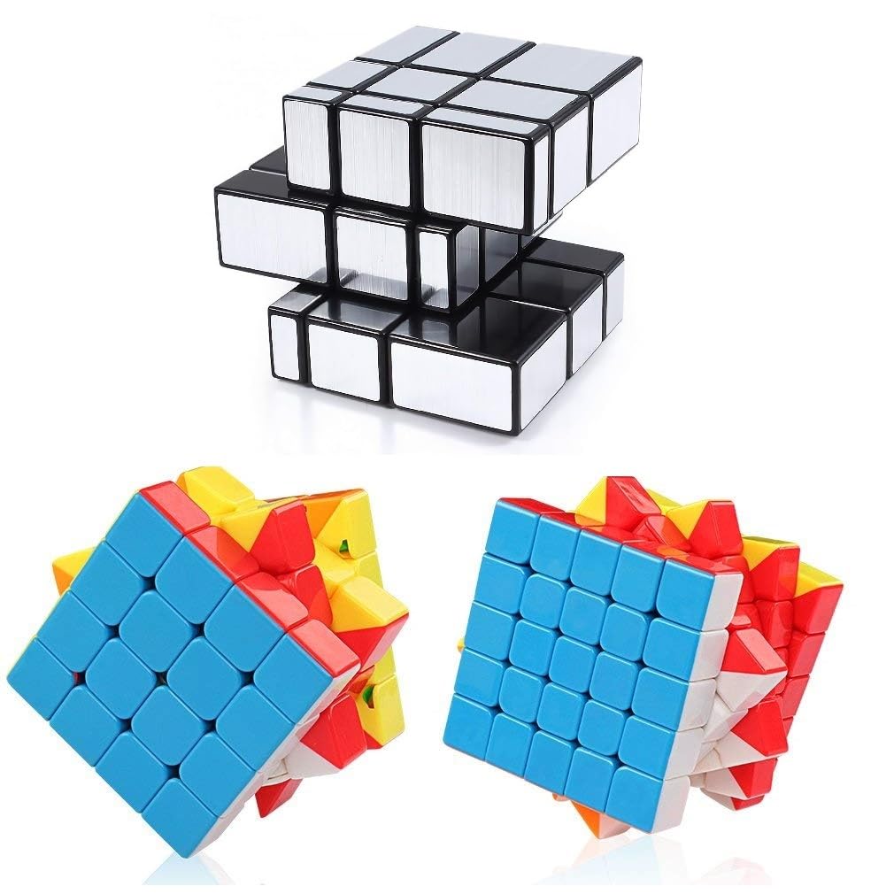D ETERNAL Kid Speed Cube Combo Set Of 4X4 5X5 And Silver Mirror Bundle Puzzle Game Toy