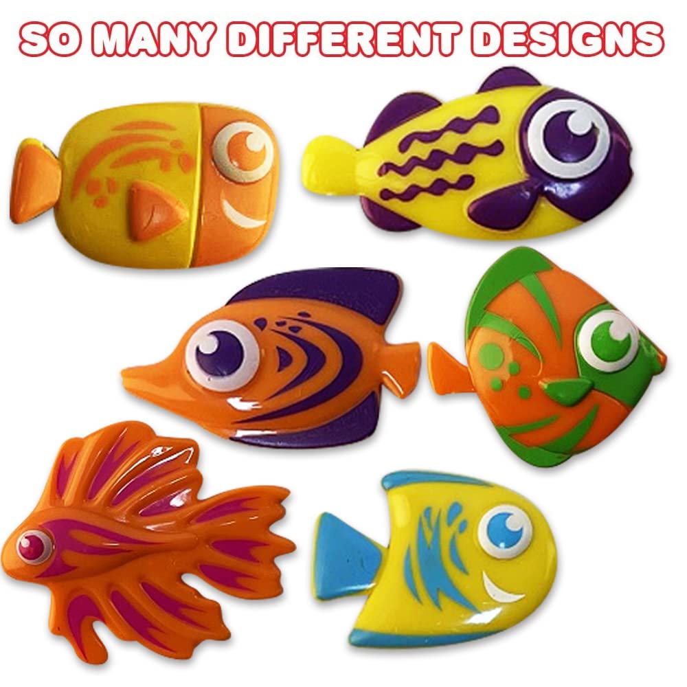 Artcreativity Fishing Net Catch Game Set - Pool Toys For Kids Comes With 2 Fishing Net And 12 Colorful Fish Toys - Bathtub Toys For Boys And Girls - Summer Toys And Great Gift For Children
