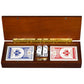 We Games 3 Player Wood Cribbage Set - Easy Grip Pegs And 2 Decks Of Cards Inside Of Board - Walnut Stained