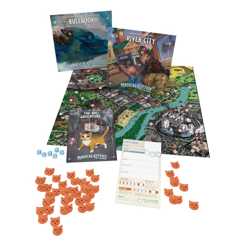 Atlas Games Magical Kitties Save The Day RPG - Cardboard, White and Blue, Model AG3110