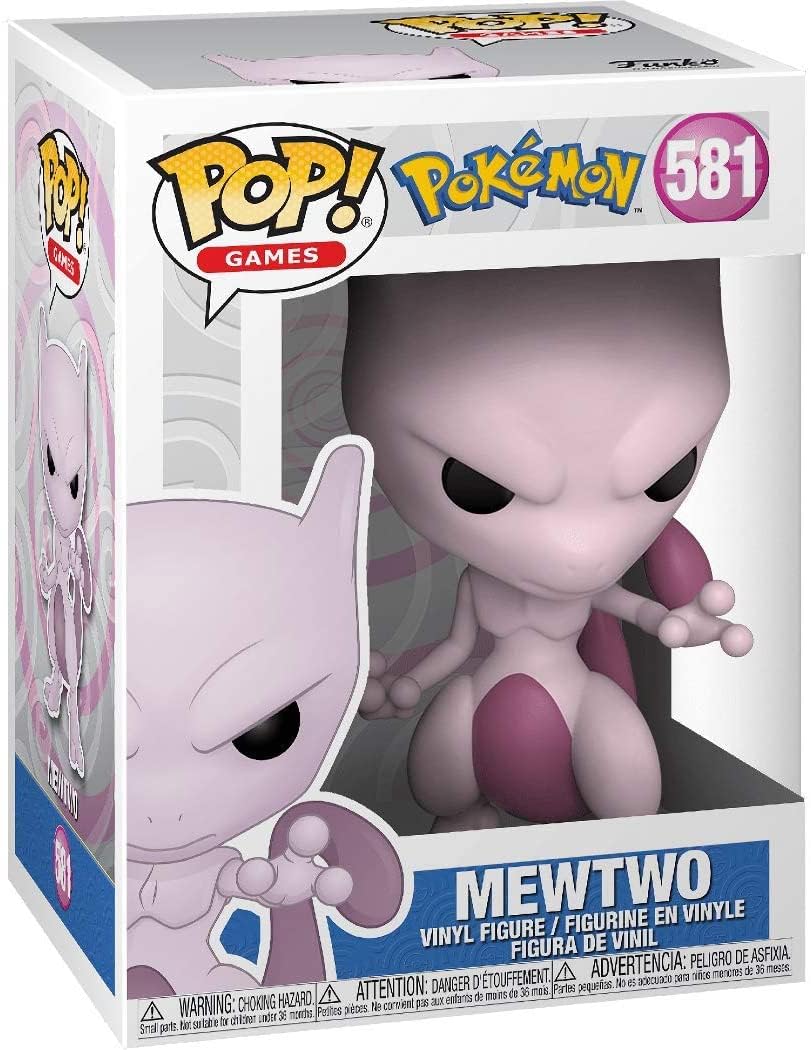 Pop Games: Pok  Mon - Mewtwo Funko Vinyl Figure (Bundled With Compatible Box Protector Case), Multicolor, 3.75 Inches