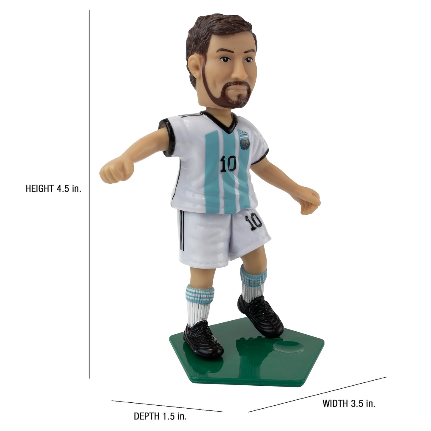 Maccabi Official Lionel Messi Argentina National Team Soccer Action Figure, 4.5    H X 3.5    W X 1.5    D