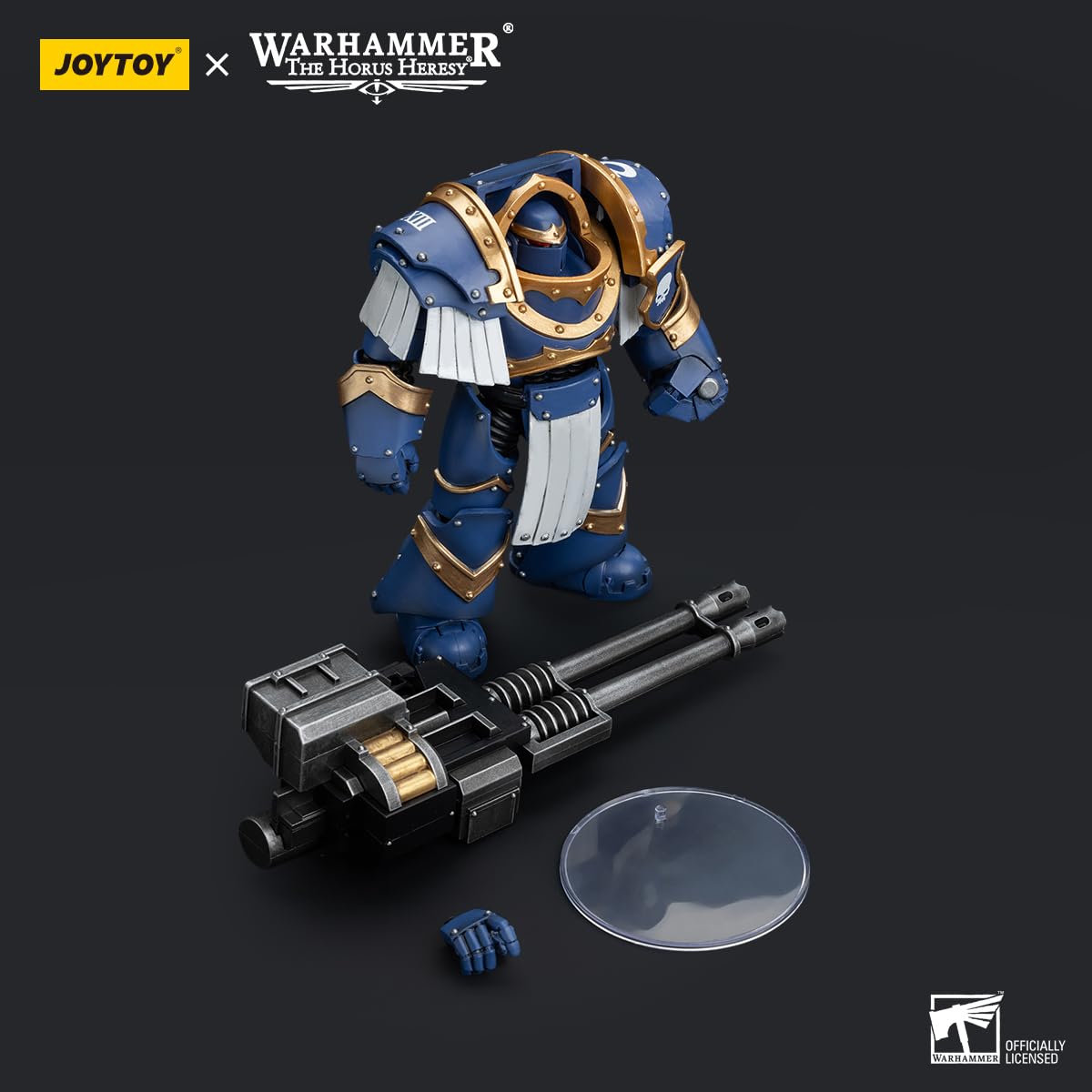JOYTOY Warhammer Horus Heresy Ultramarines Cataphractii Terminator Squad 5.35in Terminator with Reaper Autocannon 1:18 Scale Act