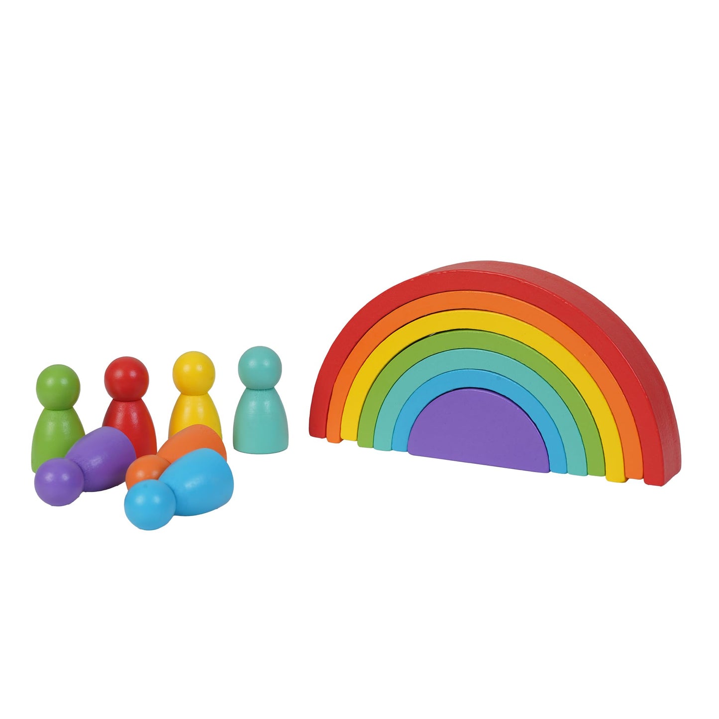 Bufack Wooden Rainbow Colours Stacking And Sorting Toy For Kids,Multicolour