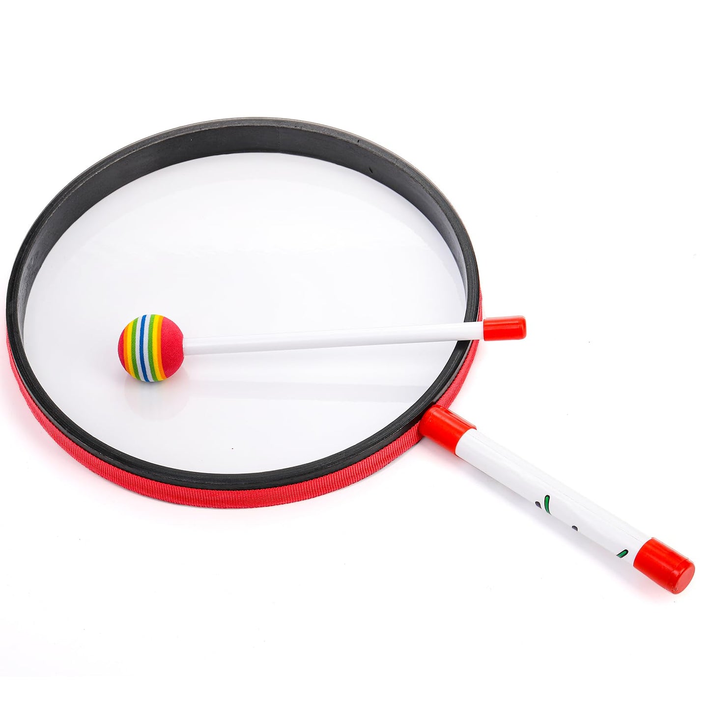 Foraineam 3 Pieces Lollipop Drum With Mallet 10 Inch 8 Inch 6 Inch Percussion Lollipop Hand Drum Musical Sound Tool Music Rhythm