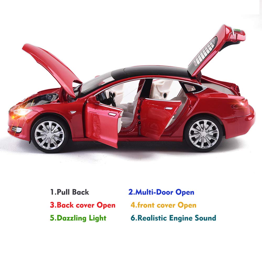 MiniToy Toy Car Model S Alloy Model Cars Pull Back Vehicles 1/32 Scale Car Toys for Toddlers Kids(Red)